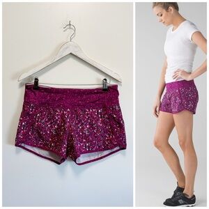 LULULEMON Run Times Short in Paradise Camo Multi / Geo Regal Plum Multi Size 6